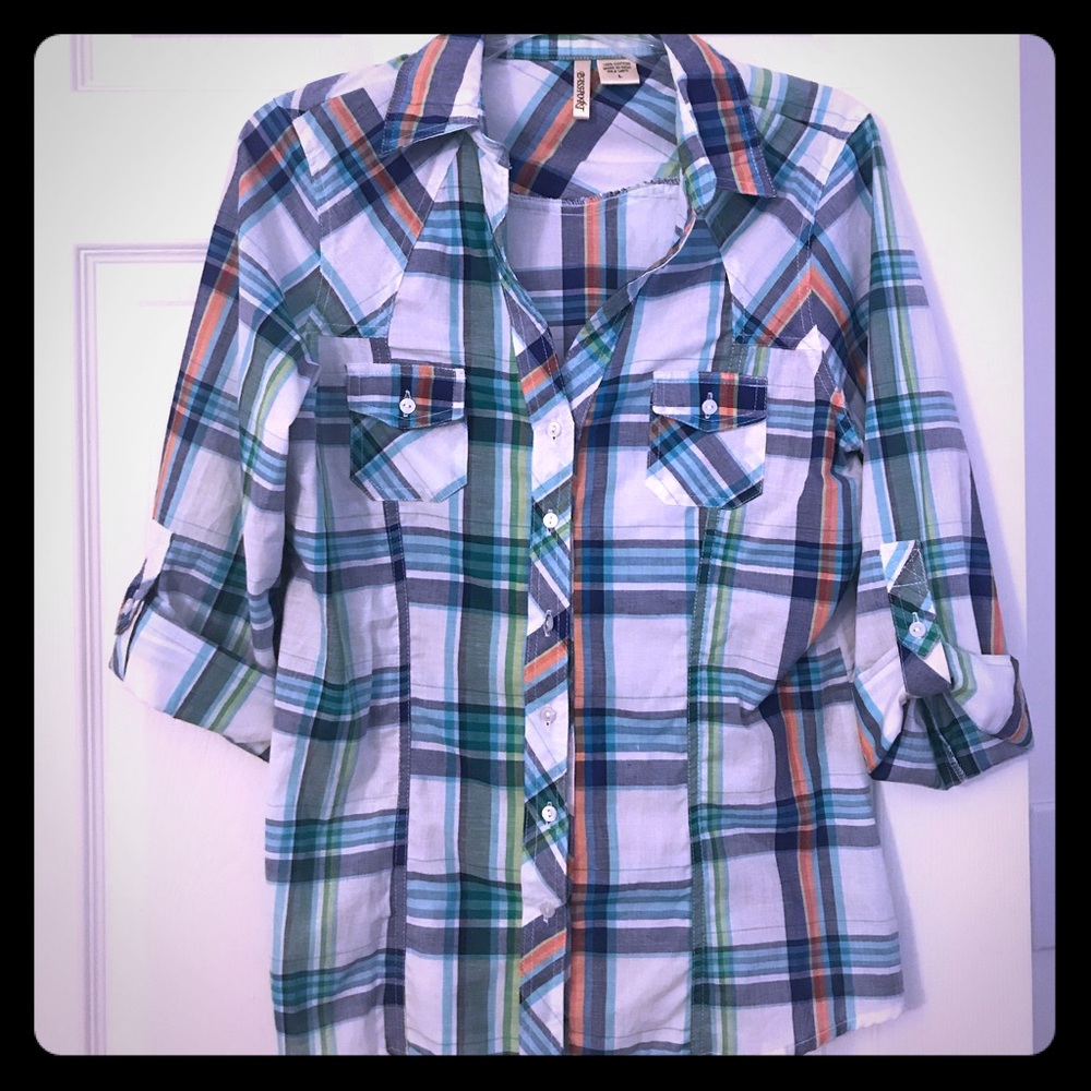 Button Plaid Shirt